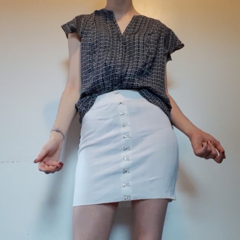 patterned short sleeved button up